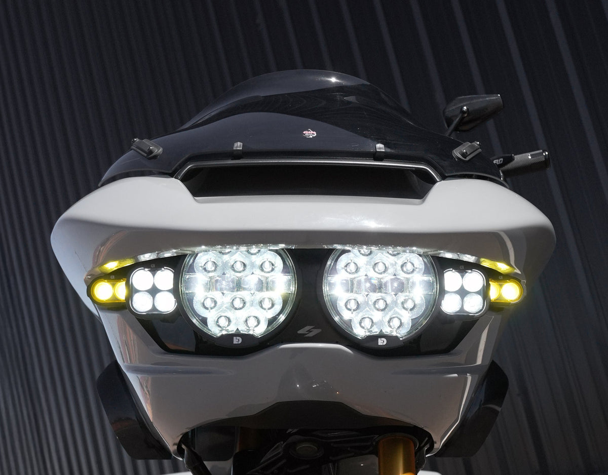 Full Deck Headlight Kit with Denali Lighting for '24+ Harley-Davidson Road Glide by Kraus Motor Co