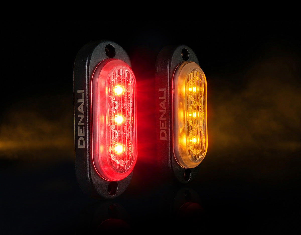 T3-S™ Smart Turn Signal & DRL Pods with License Plate Mount for Motorcycles – Rear
