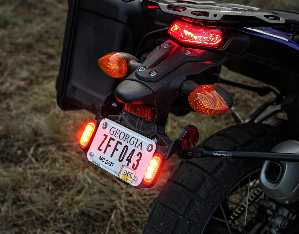 T3-S™ Smart Turn Signal & DRL Pods with License Plate Mount for Motorcycles – Rear