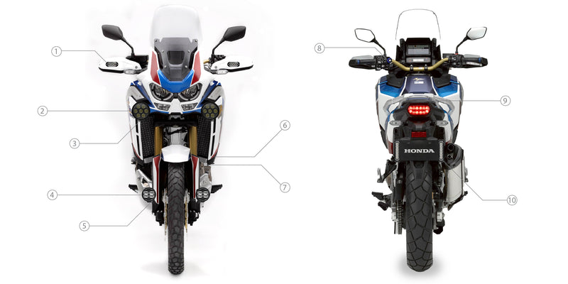 Honda Africa Twin Adventure Sports '20-'25 CANsmart™ Off-Road LED Lighting & Visibility Configurator