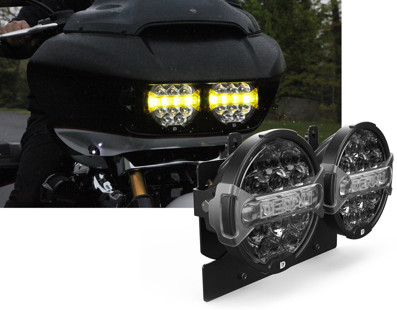 D14 Destroyer LED Motorcycle Headlight Upgrade Kit for Harley-Davidson Road Glide, '15-'23