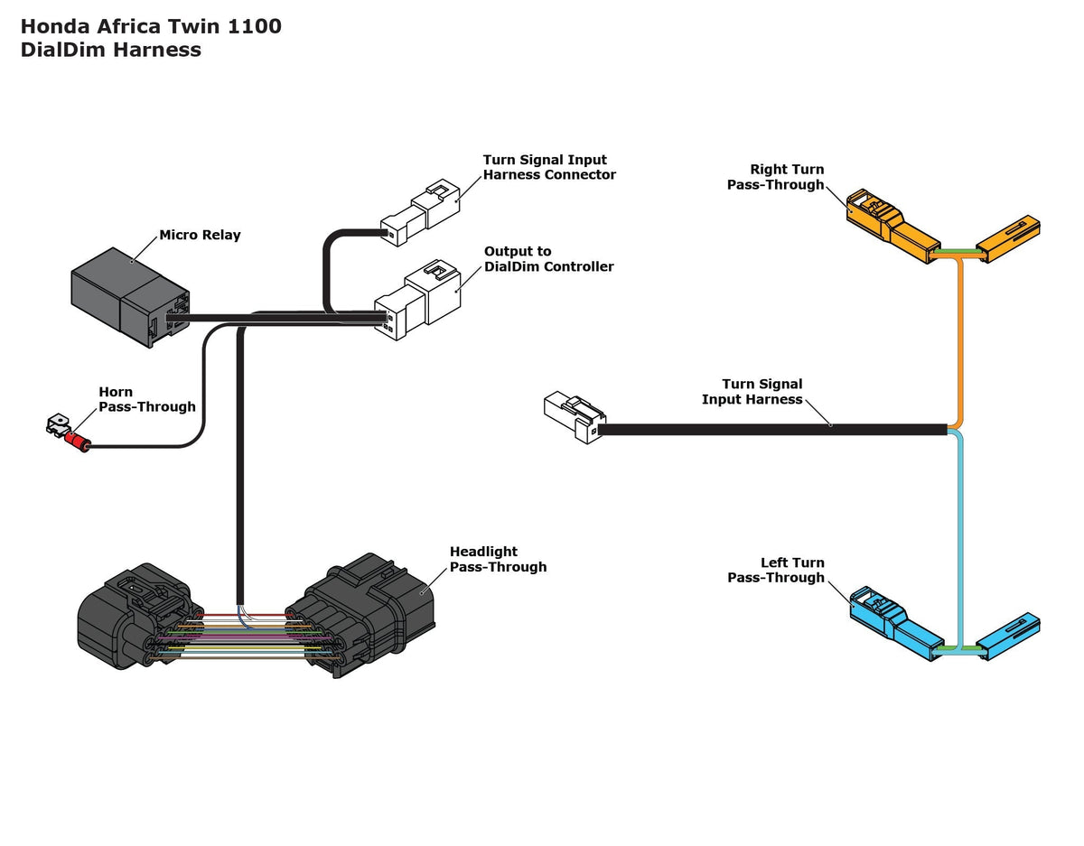 Plug-&-Play DialDim Wiring Adapter for Honda Africa Twin 1100