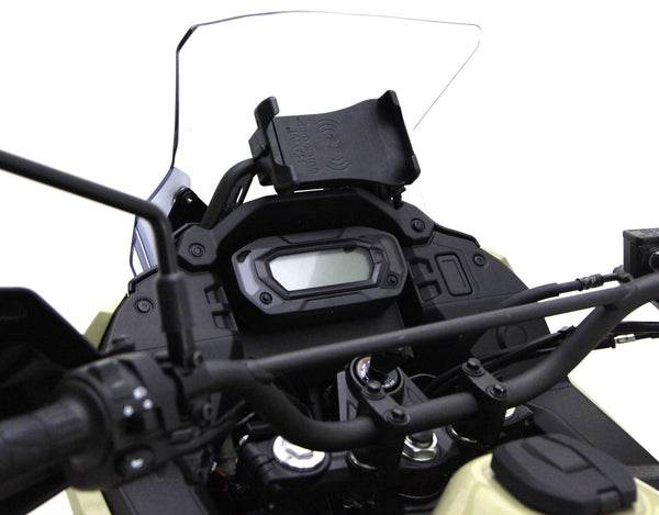 Rally Phone Mount Kit with Wireless Charging Plug-&-Play Harness - 12mm-14mm Universal Bar Mount